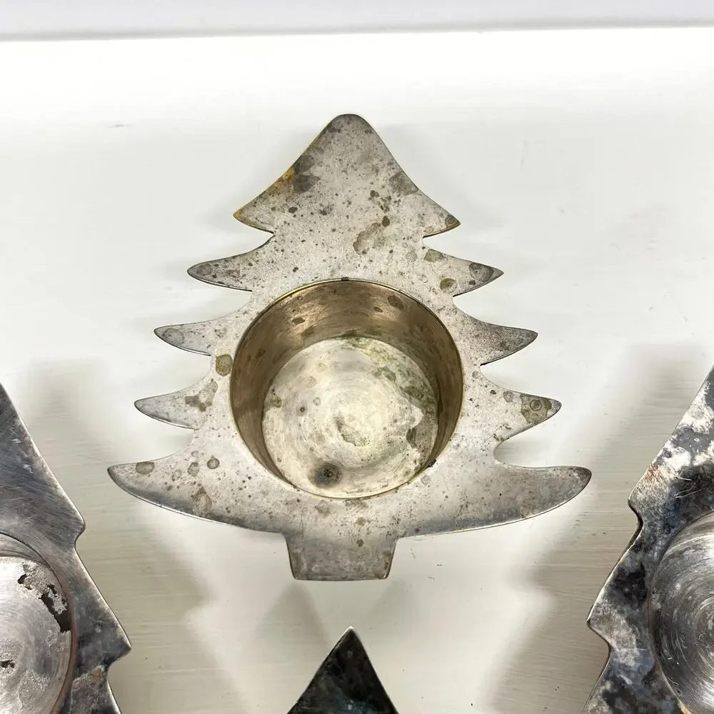 Restoration Hardware Silver Plate Christmas Tree Tealight Holder